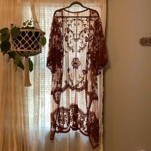 Burnt orange sheer kimono sz 3x